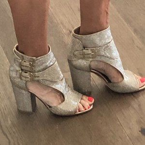Laurence Dacade Lt Gold Glitter Rush Heels
